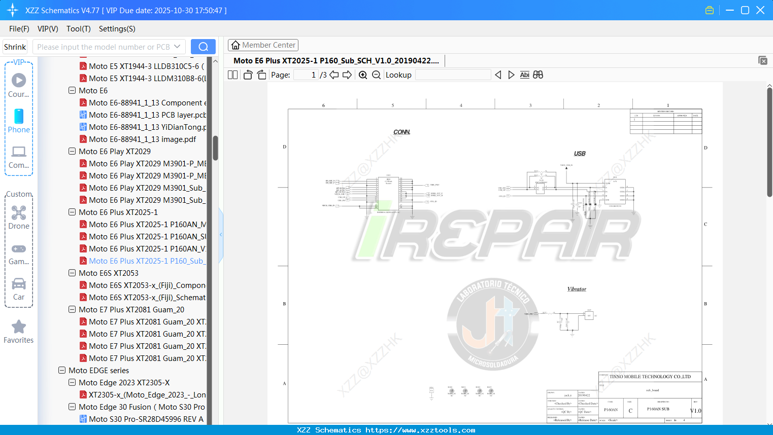 Motorola Moto E6 Plus XT2025-1 P160_Sub_SCH_V1.0_20190422
